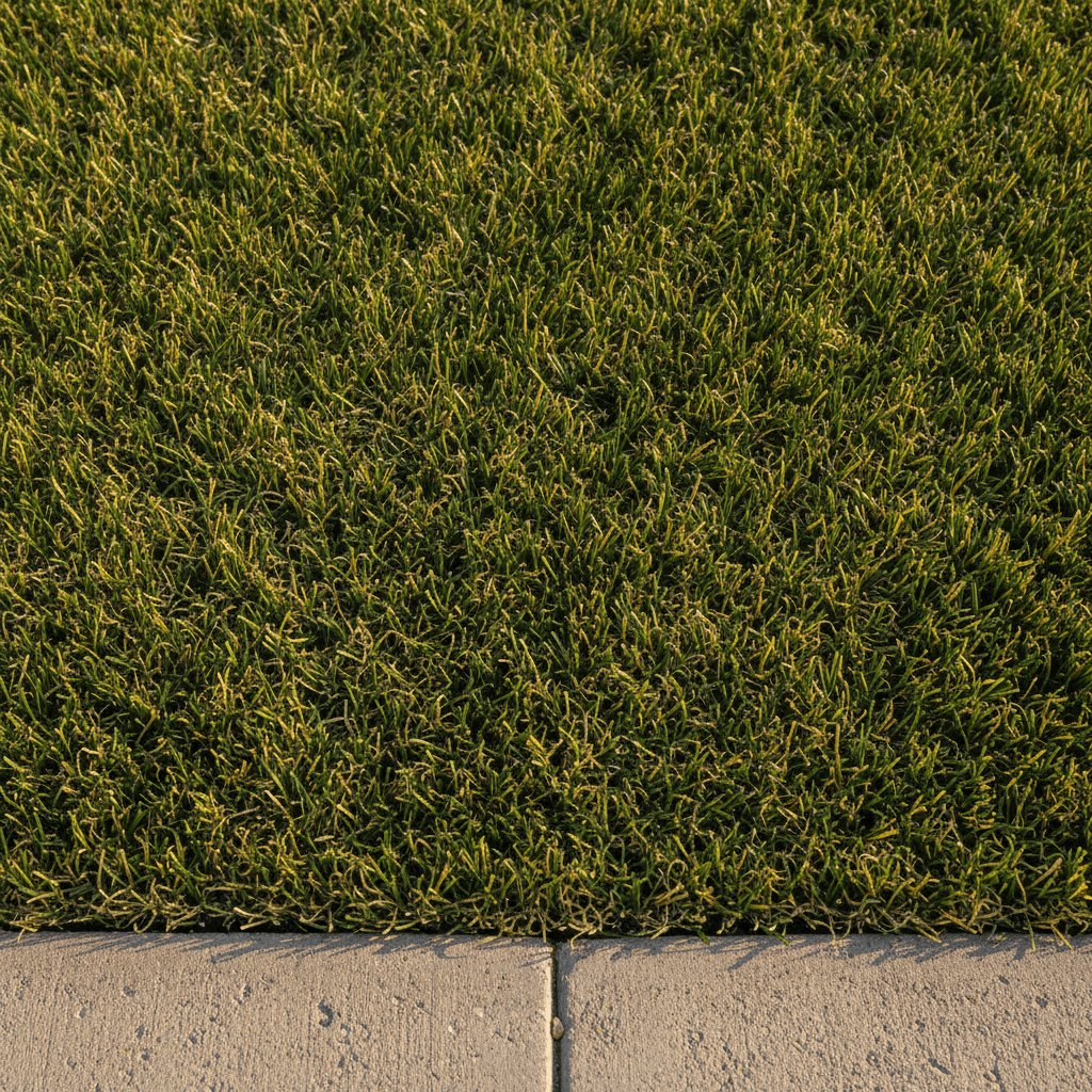 Artificial turf close-up showing realistic grass texture and quality weave