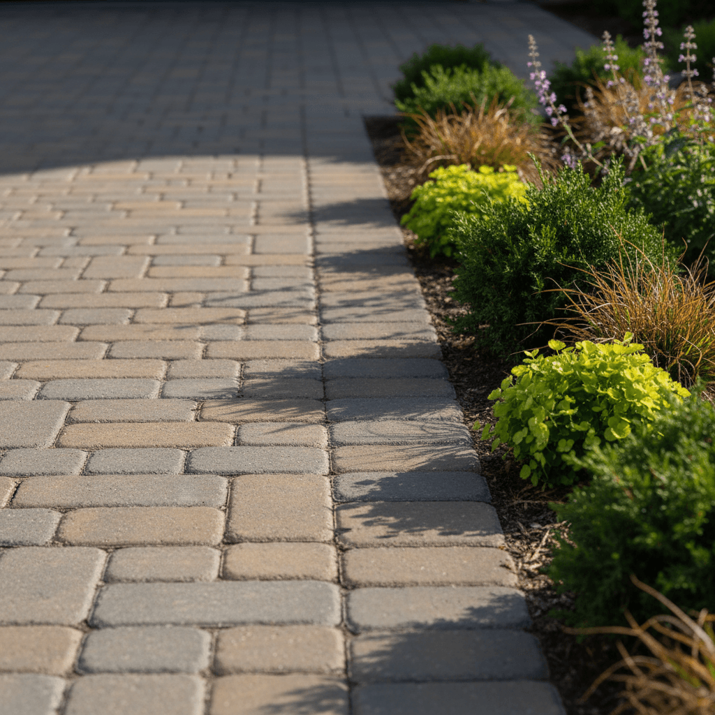 Driveway landscaping and border plantings