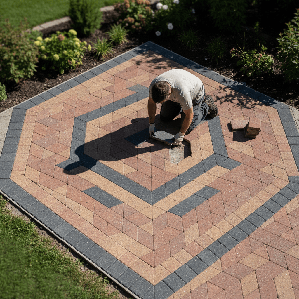 Paver patio installation